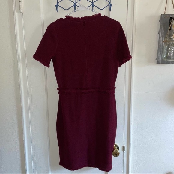 MICHAEL KORS Fringed Textured Merino Wool Blend Dress - Picture 3 of 6